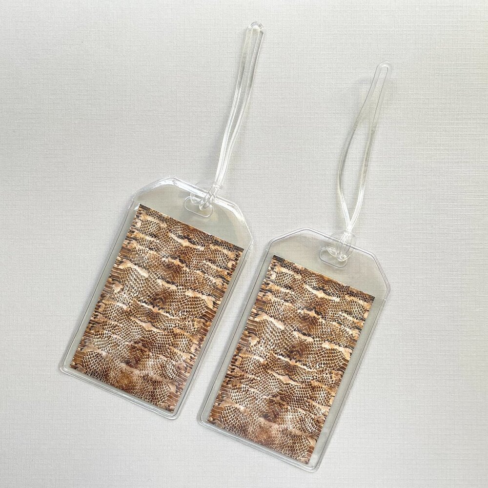 Luggage Tags, Set of TWO, Snakeskin Print